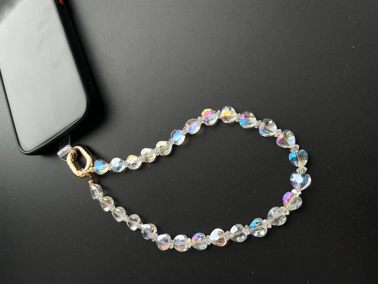 Luxurious Natural Baroque Pearl Phone Strap, Sparkling Crystal Wristlet with Parisian Chic Aesthetic, Elegant Gift for Her, Handmade Tech Accessory