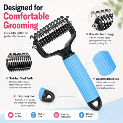 🔥Last Day Flash Sale 60% OFF❤️Stainless Steel Pet Dematting & Deshedding Comb
