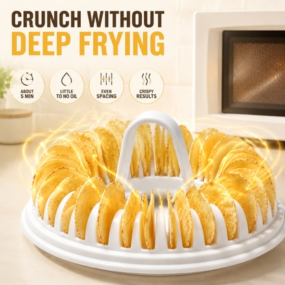 🥔✨✨ Microwave Potato Chip Maker with Slicer – Oil-Free Snack Kit ✨