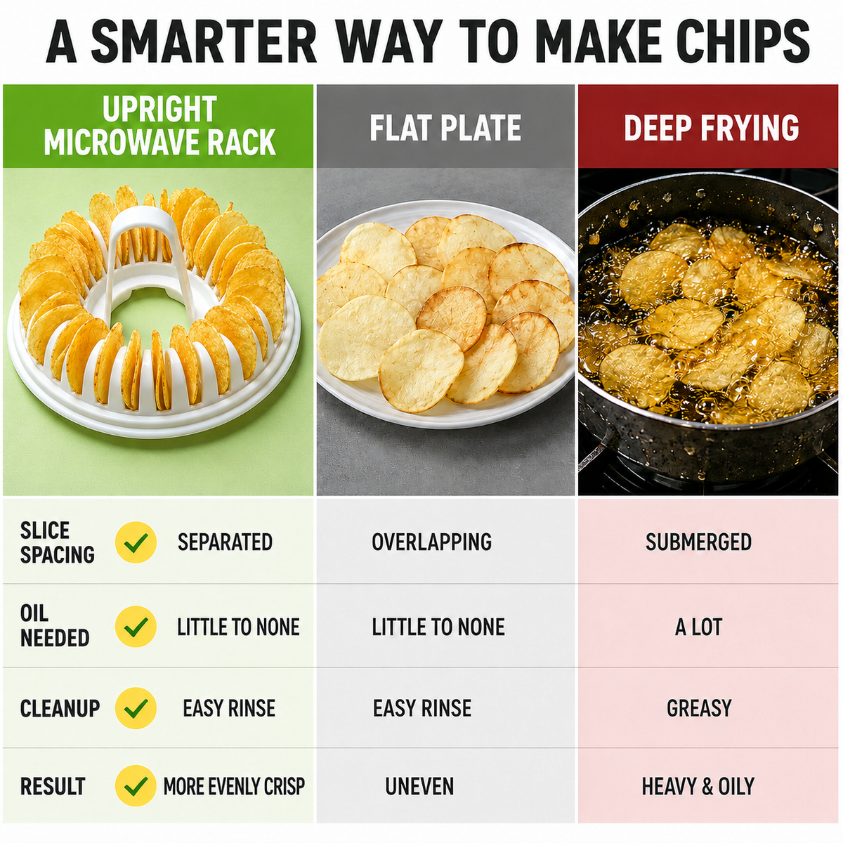 🥔✨✨ Microwave Potato Chip Maker with Slicer – Oil-Free Snack Kit ✨