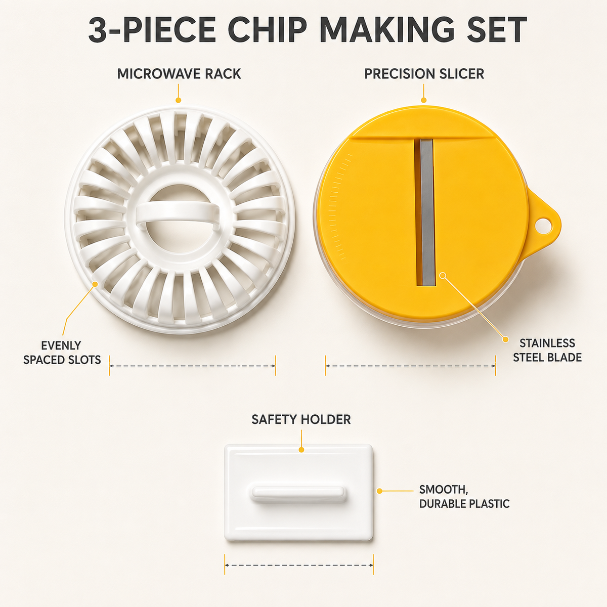 🥔✨✨ Microwave Potato Chip Maker with Slicer – Oil-Free Snack Kit ✨