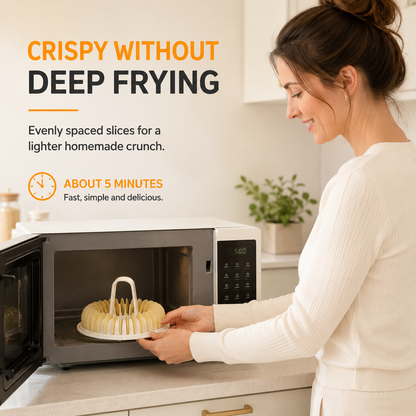 🥔✨✨ Microwave Potato Chip Maker with Slicer – Oil-Free Snack Kit ✨