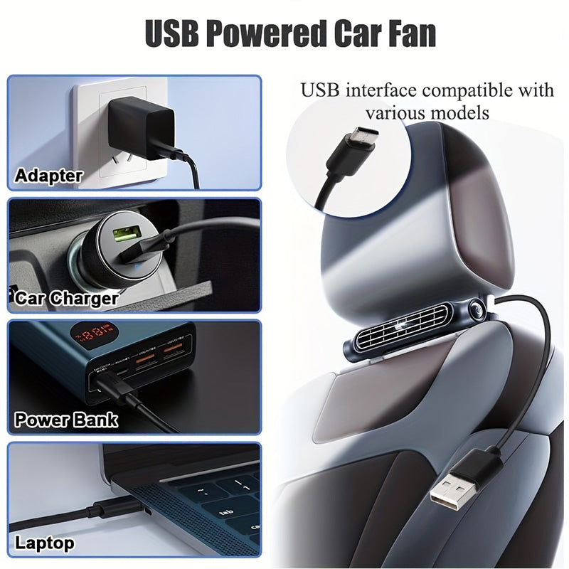 🔥Last Day Sale - 49% OFF🔥🚗 Dual Turbo Car Seat Fan | 3-Speed Cooling for Back & Seat